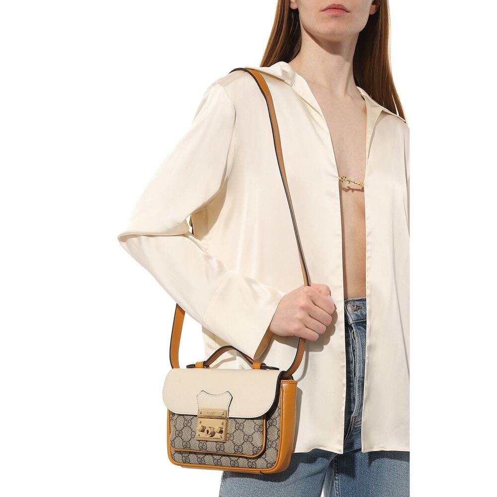 Gucci Padlock Mini Crossbody Top Handle GG Monogram Leather Canvas Supreme